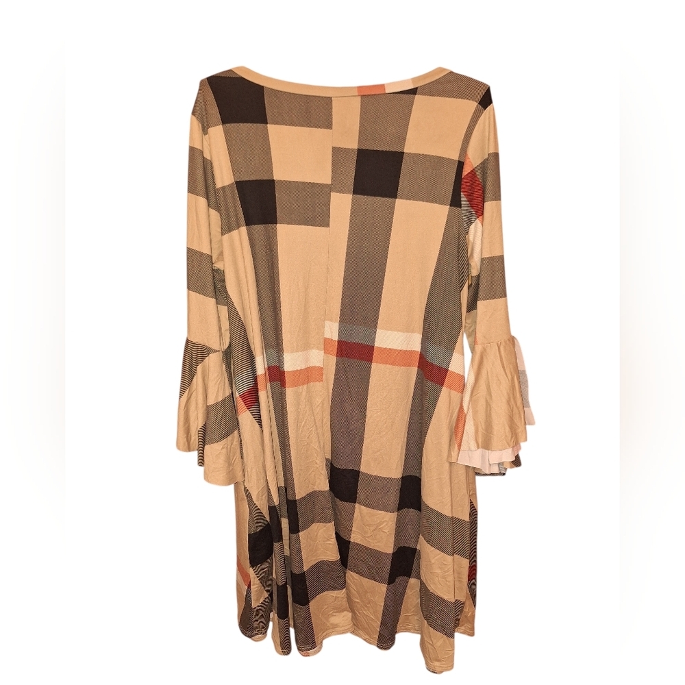 Unbranded Bell Sleeved Plaid DRESS Celebrity Style Preppy Whimsigoth Old Money
